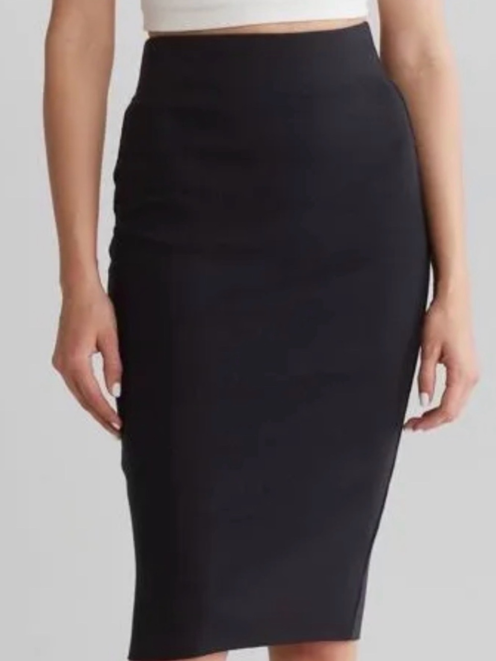 JAMES PERSE Ruched Black Pencil Skirt.  Retails $175.